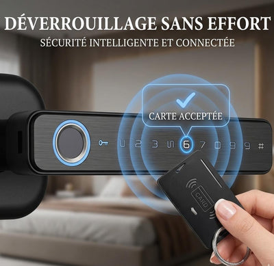 Serrure Connectée Intelligente Bluetooth – Empreinte Digitale & Code 🔐
