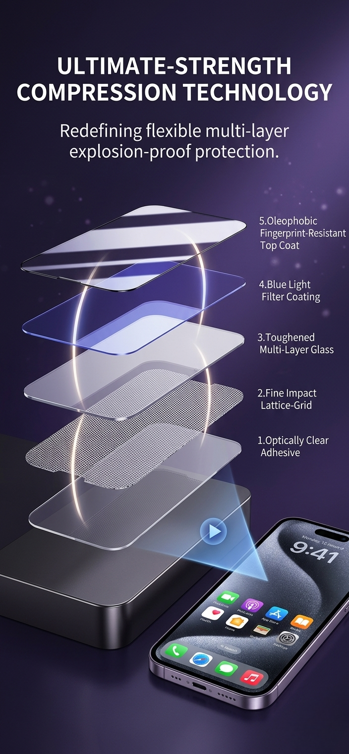 Pack 5 Verres Trempés Privacy Anti-Espion pour iPhone — Installation Sans Poussière, Anti-Rayures, Anti-Choc 📸