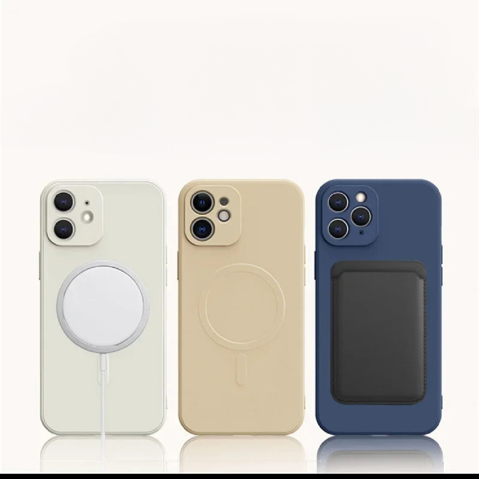 Phone Case MagSafe Silicone Liquide + Dragonne – iPhone 11 -…-16 Pro Max
