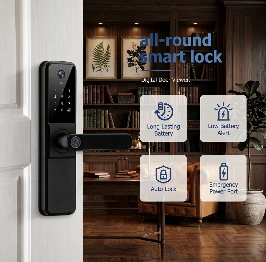 Serrure Connectée Intelligente– Empreinte Digitale, Caméra HD & WiFi🔐