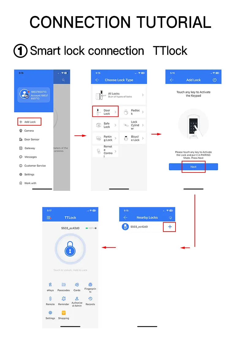 Serrure Connectée Bluetooth à Empreinte Digitale – Code, Carte RFID & Clé 🔑