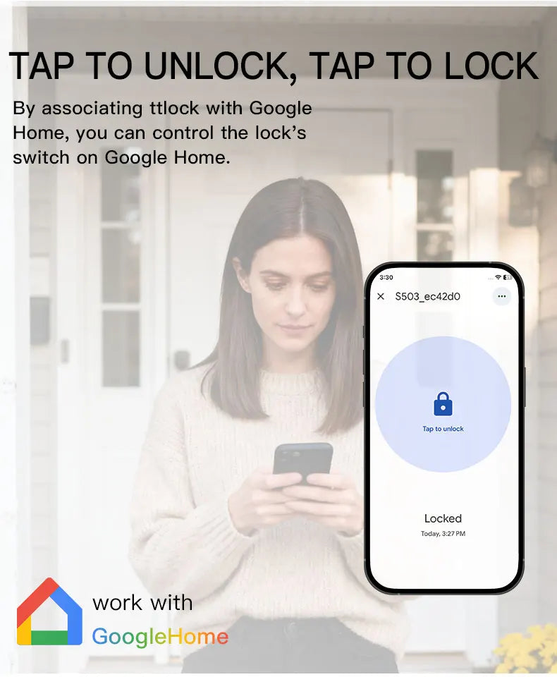 Serrure Connectée Bluetooth à Empreinte Digitale – Code, Carte RFID & Clé 🔑
