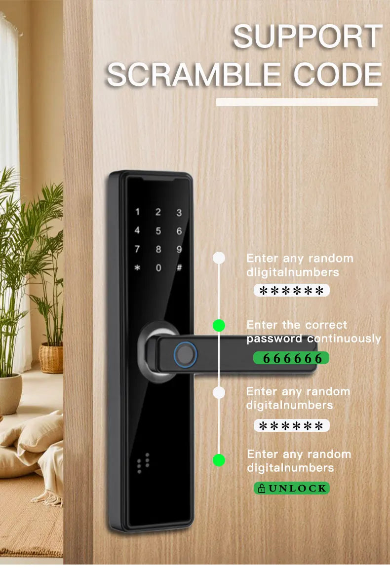 Serrure Connectée Bluetooth à Empreinte Digitale – Code, Carte RFID & Clé 🔑