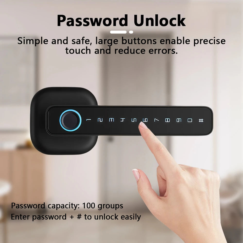 Serrure Connectée Intelligente Bluetooth – Empreinte Digitale & Code 🔐