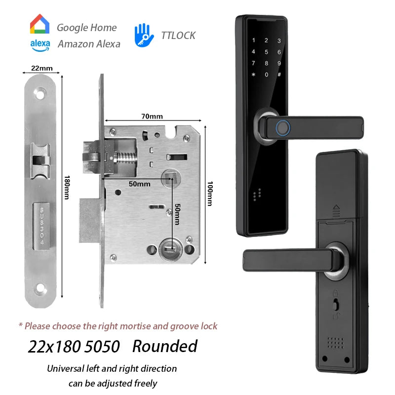 Serrure Connectée Bluetooth à Empreinte Digitale – Code, Carte RFID & Clé 🔑