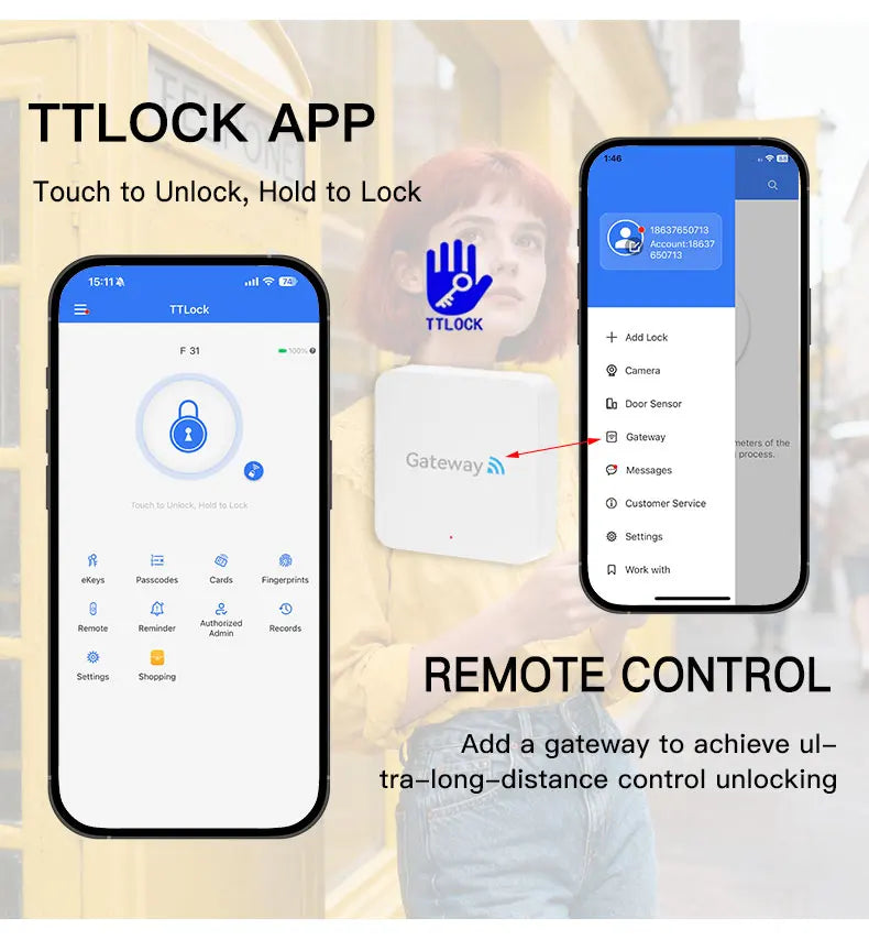 Serrure Connectée Bluetooth à Empreinte Digitale – Code, Carte RFID & Clé 🔑