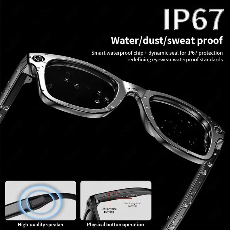 PulseTech SmartVision – Lunettes IA Caméra HD, Appels Bluetooth et Traduction en Temps Réel 🕶️