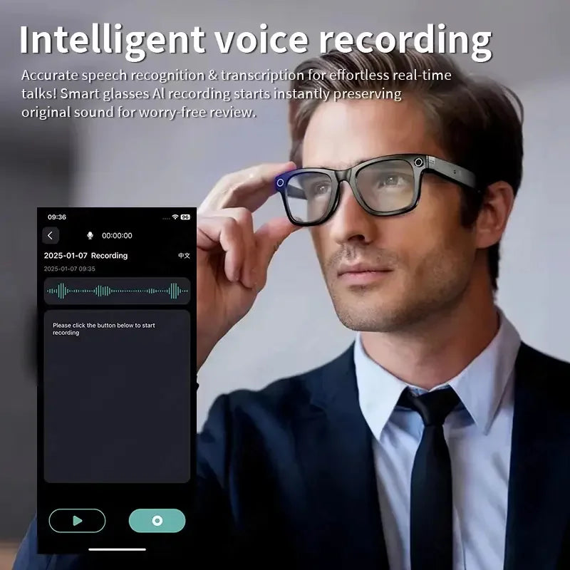 PulseTech SmartVision – Lunettes IA Caméra HD, Appels Bluetooth et Traduction en Temps Réel 🕶️