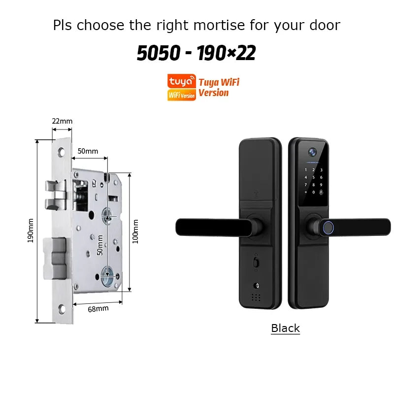 Serrure Connectée Intelligente– Empreinte Digitale, Caméra HD & WiFi🔐