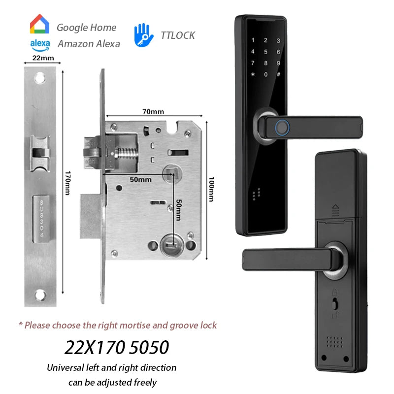 Serrure Connectée Bluetooth à Empreinte Digitale – Code, Carte RFID & Clé 🔑