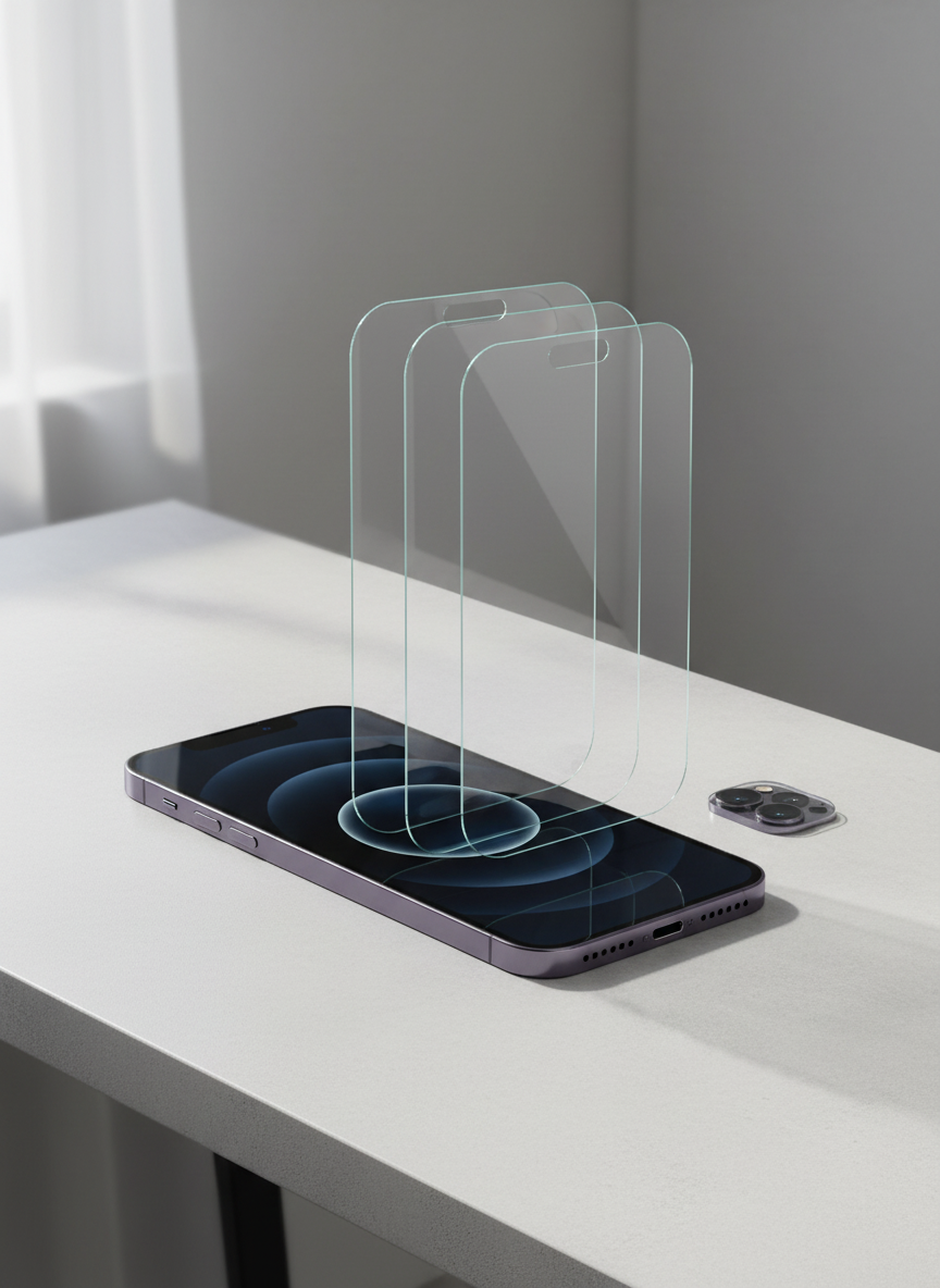 Pack Verre Trempé 9H + Protection Caméra – iPhone 11 à 16 📸